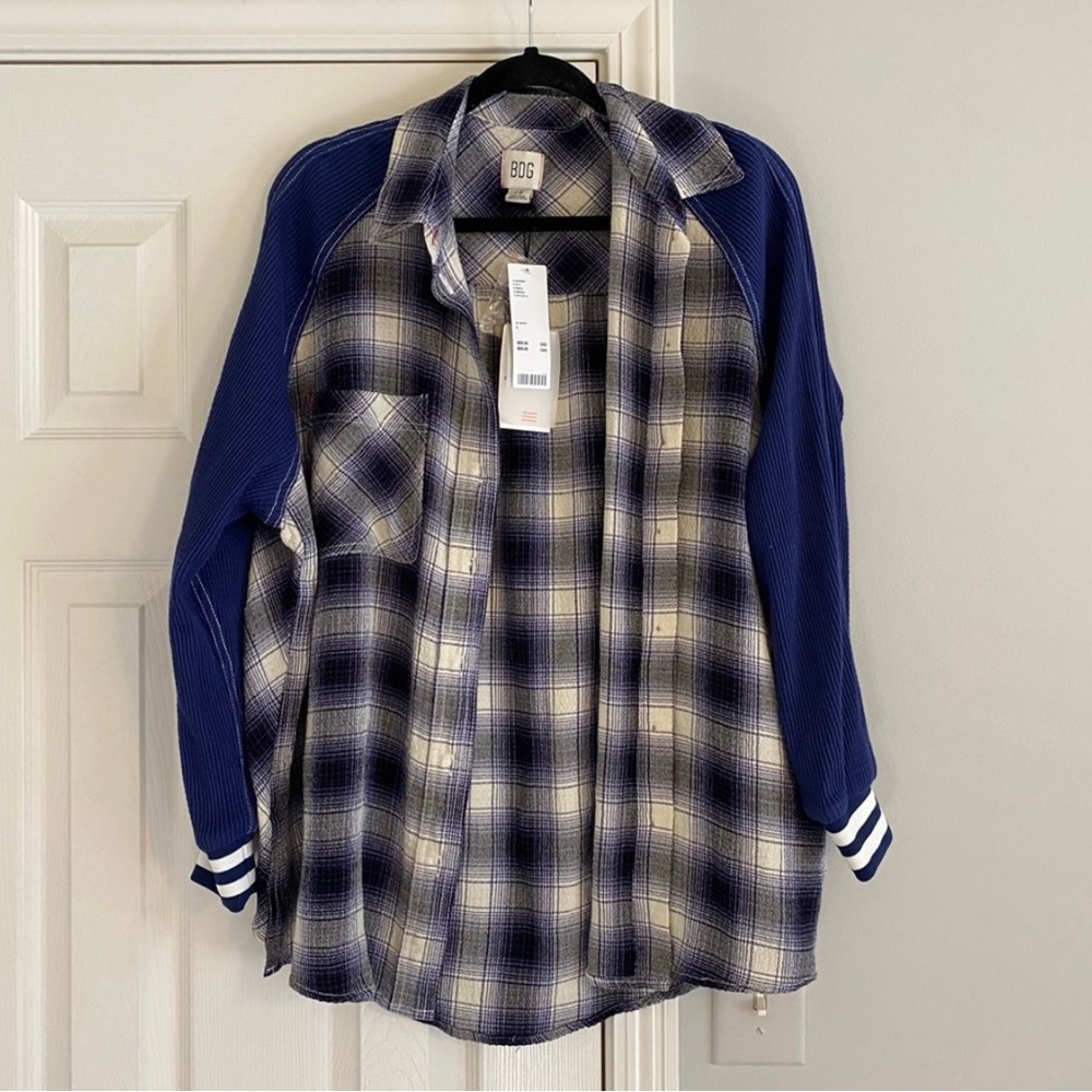 NWT BDG Blue Plaid Top